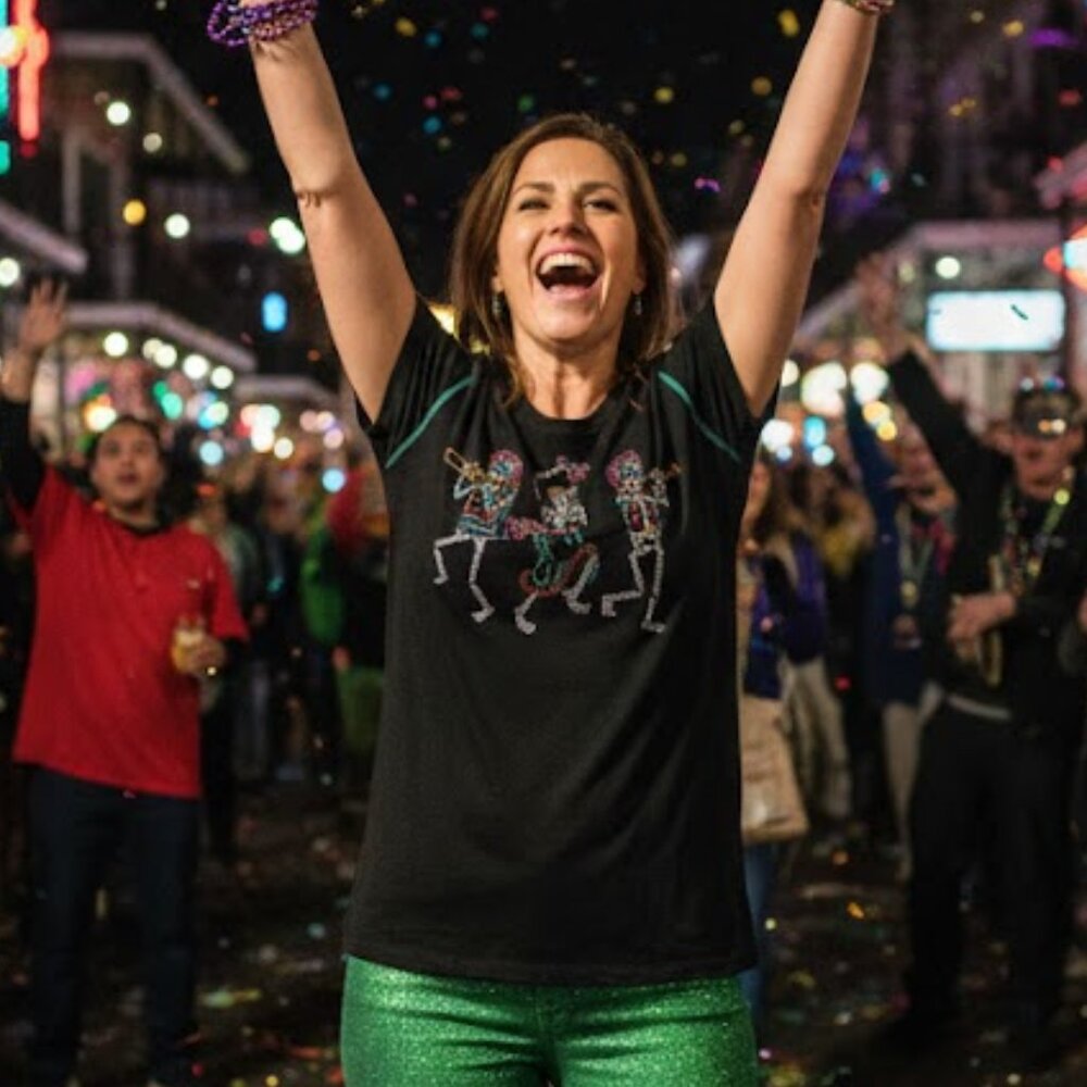 ONE WORLD‎ LIVE & LET LIVE  LADIES MARIACHI SKELETON TEE